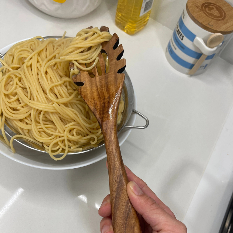 10-częściowy zestaw drewnianych przyborów z drewna tekowego