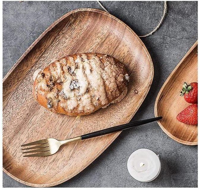Zestaw tac serwujących z drewna akacjowego (5 sztuk)