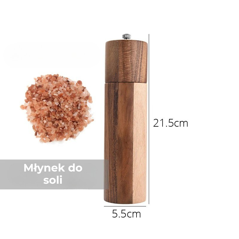 Młynki do soli i pieprzu z drewna akacjowego