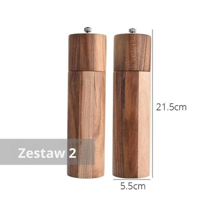 Młynki do soli i pieprzu z drewna akacjowego